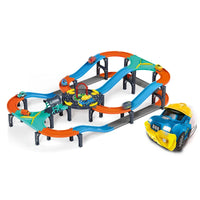 HKM-337939 Electric Speed Racing Track Car Set with Lights and Music for Kids - DIY Assembly Railway Toy