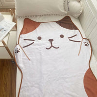 HKM-338003 Cute Cartoon Cat Flannel Blanket for Kids - Japanese Style, 155CM x 88CM
