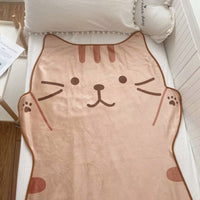HKM-338003 Cute Cartoon Cat Flannel Blanket for Kids - Japanese Style, 155CM x 88CM
