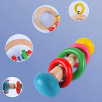HKM-338259 Montessori Grasping Rattle Toy for Infants - 4 Styles Wooden Music Bed Bell