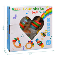 HKM-338259 Montessori Grasping Rattle Toy for Infants - 4 Styles Wooden Music Bed Bell