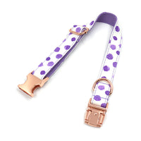 HKM-338387 INS Wind Purple Polka Dot Pet Collar