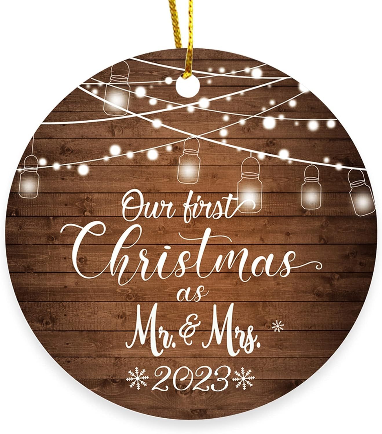 HKM-338451 Christmas Wooden Round Hanging Plaque Decoration - Various Designs for Holiday Parties