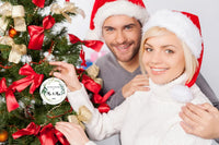 HKM-338451 Christmas Wooden Round Hanging Plaque Decoration - Various Designs for Holiday Parties