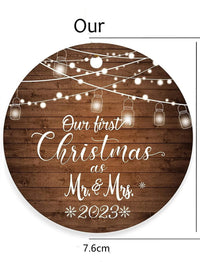 HKM-338451 Christmas Wooden Round Hanging Plaque Decoration - Various Designs for Holiday Parties