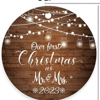 HKM-338451 Christmas Wooden Round Hanging Plaque Decoration - Various Designs for Holiday Parties