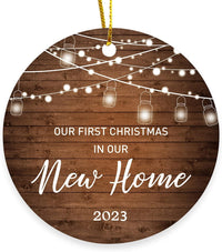 HKM-338451 Christmas Wooden Round Hanging Plaque Decoration - Various Designs for Holiday Parties