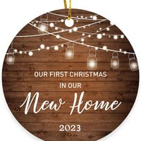HKM-338451 Christmas Wooden Round Hanging Plaque Decoration - Various Designs for Holiday Parties