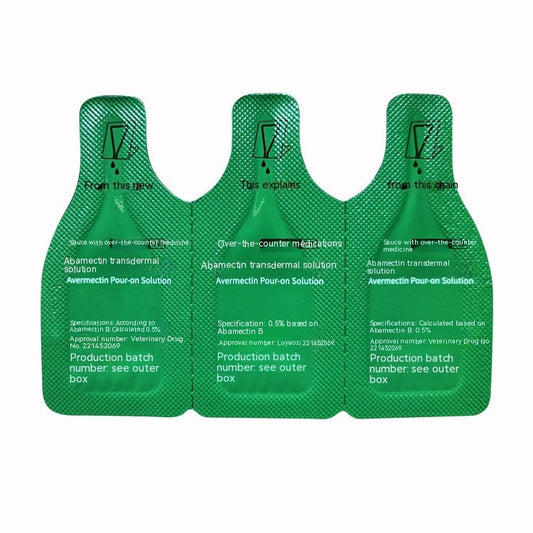 HKM-338515 Abamectin Drops for Pets - Flea & Pest Prevention for Cats and Dogs (3 Pieces)