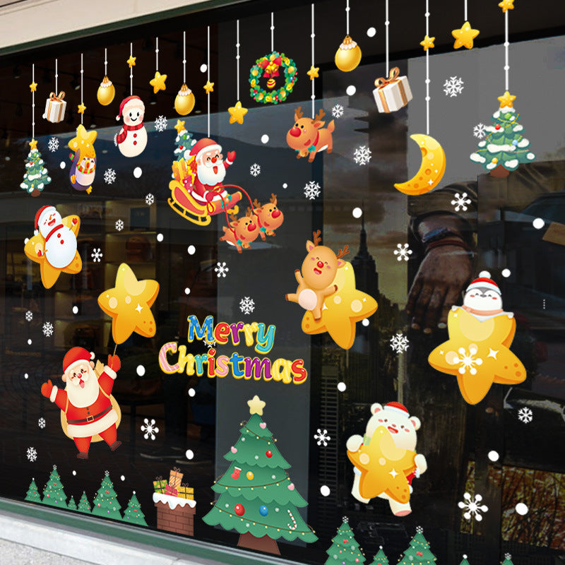 HKM-338643 Festive Santa Claus Static Window Sticker for Holiday Decoration