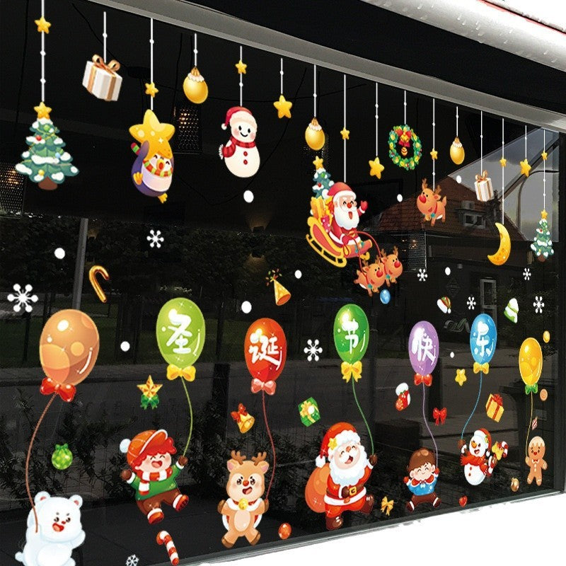 HKM-338643 Festive Santa Claus Static Window Sticker for Holiday Decoration