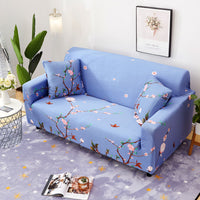 HKM-338643 Full Coverage Sofa Protector - Polyester/Cotton Furniture Cover with Elastic and Strap Design