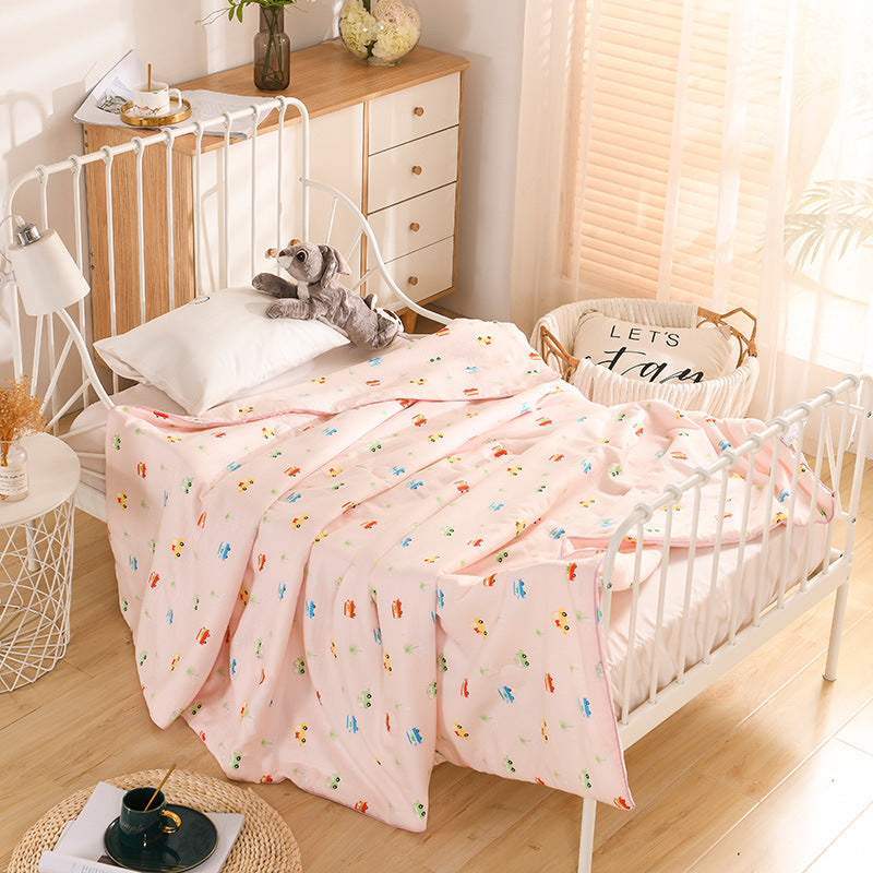 HKM-338835 Cotton Double-Layer Antibacterial Air Conditioning Quilt in Playful Designs