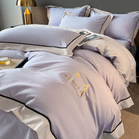 HKM-338835 Light Luxury Four-Piece Cotton Bedding Set with Embroidery and Customized Sizes