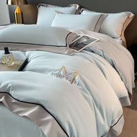 HKM-338835 Light Luxury Four-Piece Cotton Bedding Set with Embroidery and Customized Sizes