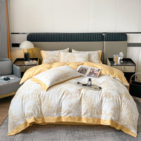HKM-338835 Light Luxury Four-Piece Cotton Bedding Set with Embroidery and Customized Sizes
