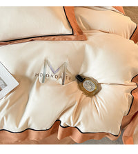 HKM-338835 Light Luxury Four-Piece Cotton Bedding Set with Embroidery and Customized Sizes