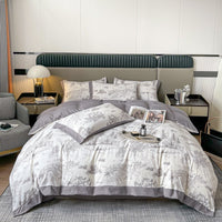 HKM-338835 Light Luxury Four-Piece Cotton Bedding Set with Embroidery and Customized Sizes