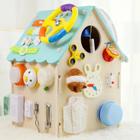 HKM-338835 Montessori Busy House Puzzle: Educational Wooden Toy for Kids Ages 0-14+
