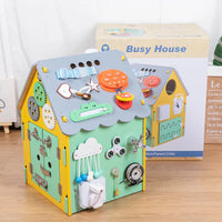 HKM-338835 Montessori Busy House Puzzle: Educational Wooden Toy for Kids Ages 0-14+