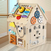 HKM-338835 Montessori Busy House Puzzle: Educational Wooden Toy for Kids Ages 0-14+