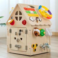 HKM-338835 Montessori Busy House Puzzle: Educational Wooden Toy for Kids Ages 0-14+