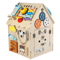 HKM-338835 Montessori Busy House Puzzle: Educational Wooden Toy for Kids Ages 0-14+