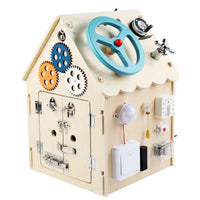 HKM-338835 Montessori Busy House Puzzle: Educational Wooden Toy for Kids Ages 0-14+