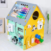HKM-338835 Montessori Busy House Puzzle: Educational Wooden Toy for Kids Ages 0-14+