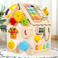 HKM-338835 Montessori Busy House Puzzle: Educational Wooden Toy for Kids Ages 0-14+