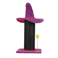 HKM-338835 Purple Wizard Hat Cat Scratching Post with Spring Ball Toy for Indoor Cats