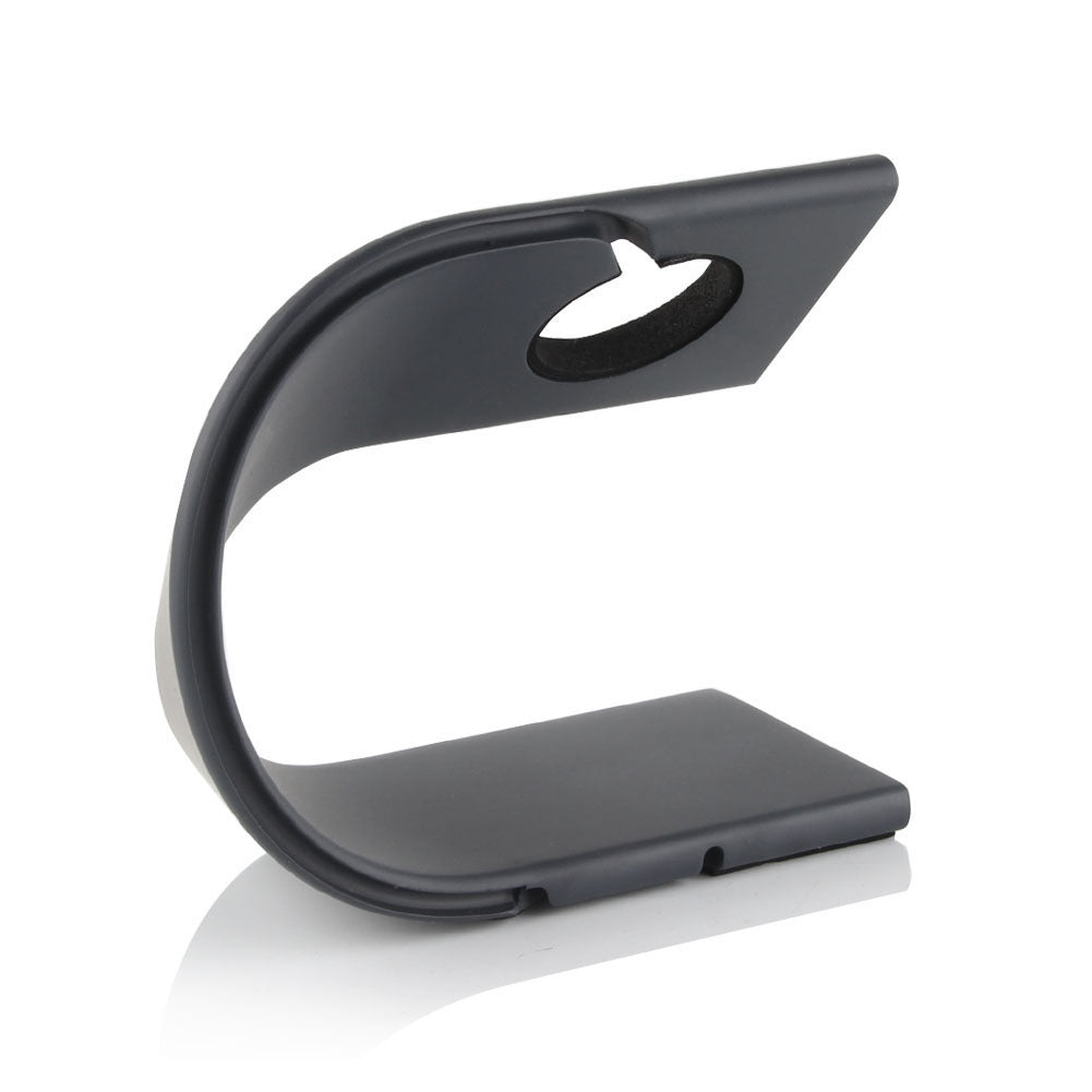HKM-338899 Aluminum U-Shaped Charging Stand Compatible with Apple Watch Models 1-4 in Dark Gray and Silver