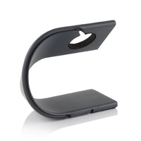 HKM-338899 Aluminum U-Shaped Charging Stand Compatible with Apple Watch Models 1-4 in Dark Gray and Silver