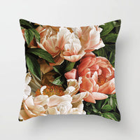 HKM-338899 Nordic Minimalist Corolla Red Rose Decorative Peach Skin Pillowcase