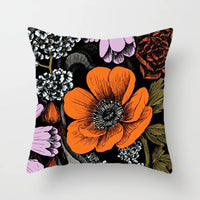 HKM-338899 Nordic Minimalist Corolla Red Rose Decorative Peach Skin Pillowcase
