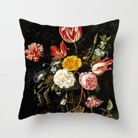 HKM-338899 Nordic Minimalist Corolla Red Rose Decorative Peach Skin Pillowcase