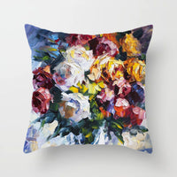 HKM-338899 Nordic Minimalist Corolla Red Rose Decorative Peach Skin Pillowcase