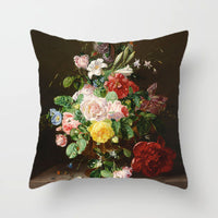 HKM-338899 Nordic Minimalist Corolla Red Rose Decorative Peach Skin Pillowcase