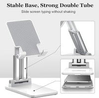 HKM-339091 Adjustable Ergonomic Phone and Tablet Stand with Stabilizing Metal Base