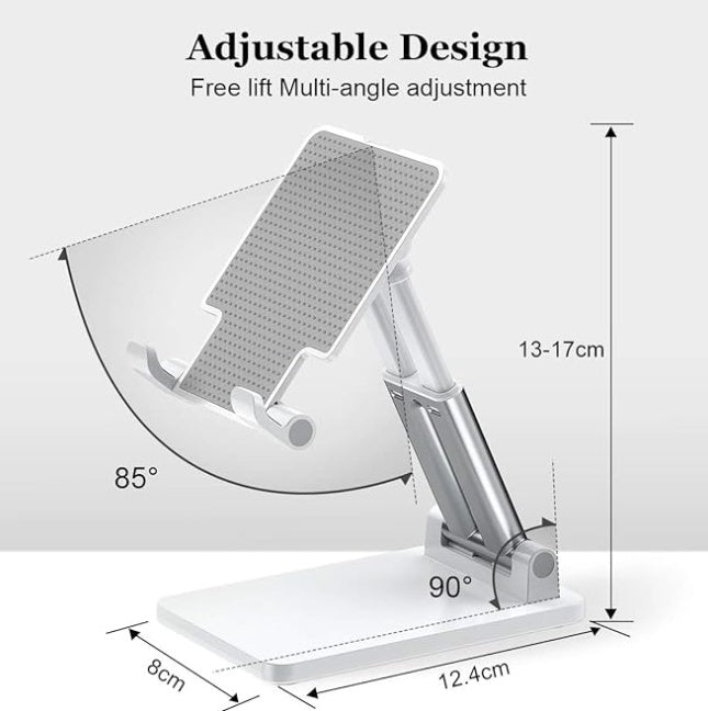 HKM-339091 Adjustable Ergonomic Phone and Tablet Stand with Stabilizing Metal Base