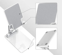 HKM-339091 Adjustable Ergonomic Phone and Tablet Stand with Stabilizing Metal Base