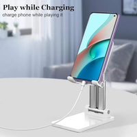 HKM-339091 Adjustable Ergonomic Phone and Tablet Stand with Stabilizing Metal Base