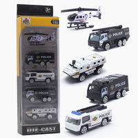 HKM-339091 Diecast Alloy Engineering Truck and Fire Fighting Model Vehicles - 1/64 Scale Miniature Toy Set for Kids