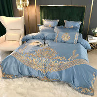HKM-339155 Elegant Ice Silk Duvet Cover Set in Light Luxury European Style - 100% Cotton, 4-Piece Bedding Ensemble for 1.5m & 2m Beds