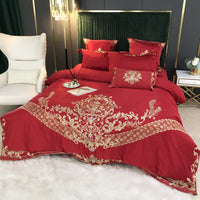 HKM-339155 Elegant Ice Silk Duvet Cover Set in Light Luxury European Style - 100% Cotton, 4-Piece Bedding Ensemble for 1.5m & 2m Beds