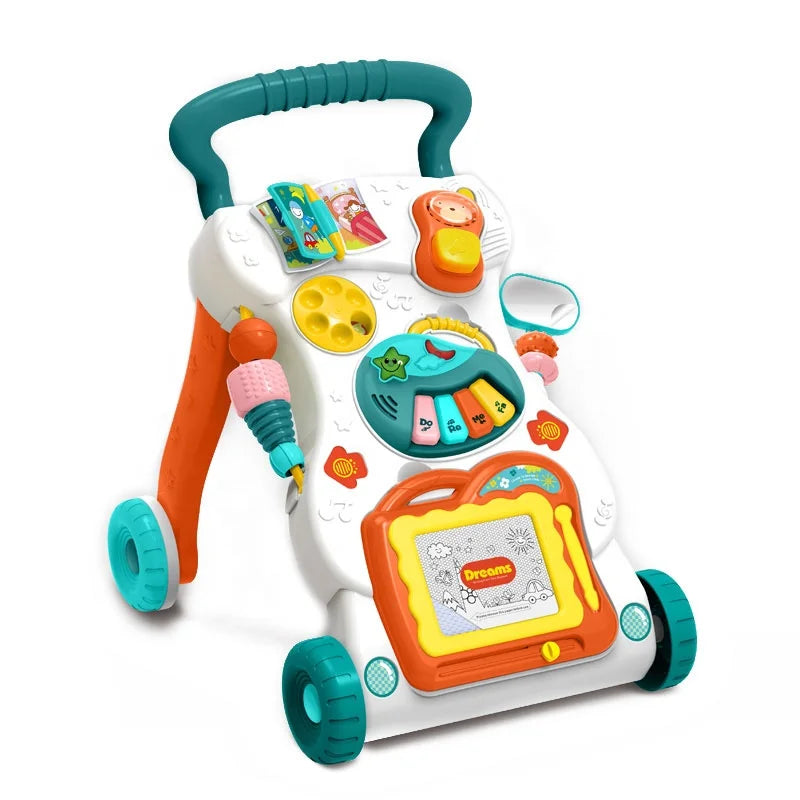 HKM-339475 Toddler Musical Activity Car Walker Toy for Early Learning and Supportive Mobility