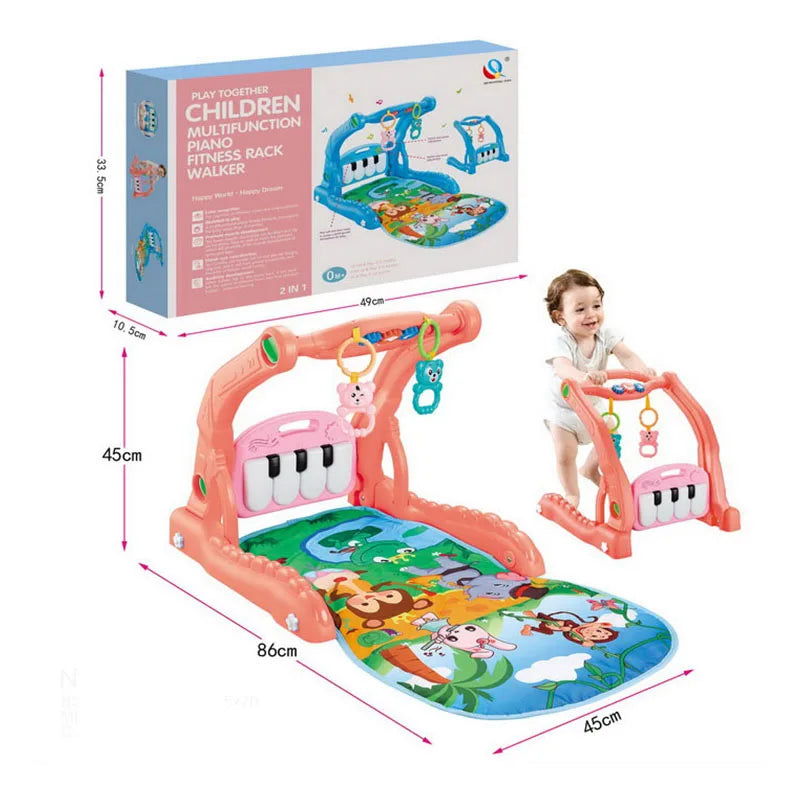 HKM-339475 Toddler Musical Activity Car Walker Toy for Early Learning and Supportive Mobility