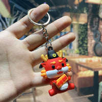 HKM-339667 Cute Cartoon Dragon Year Plush Keychain - Zodiac Keyring for Bags and Car Accessories