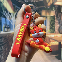 HKM-339667 Cute Cartoon Dragon Year Plush Keychain - Zodiac Keyring for Bags and Car Accessories