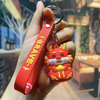 HKM-339667 Cute Cartoon Dragon Year Plush Keychain - Zodiac Keyring for Bags and Car Accessories